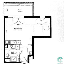 Studio 36 m² avec balcon – Idéal investisseur – Vendu lou?
