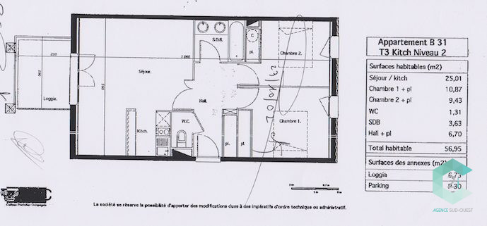 Appartement T2 – Saint Bazeille – vendu loué