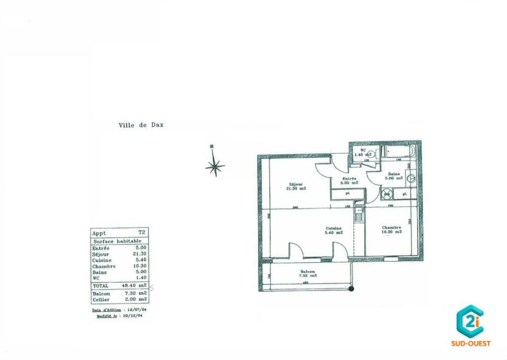 **EXCLUSIVITÉ** T2 – 48m² – DAX
