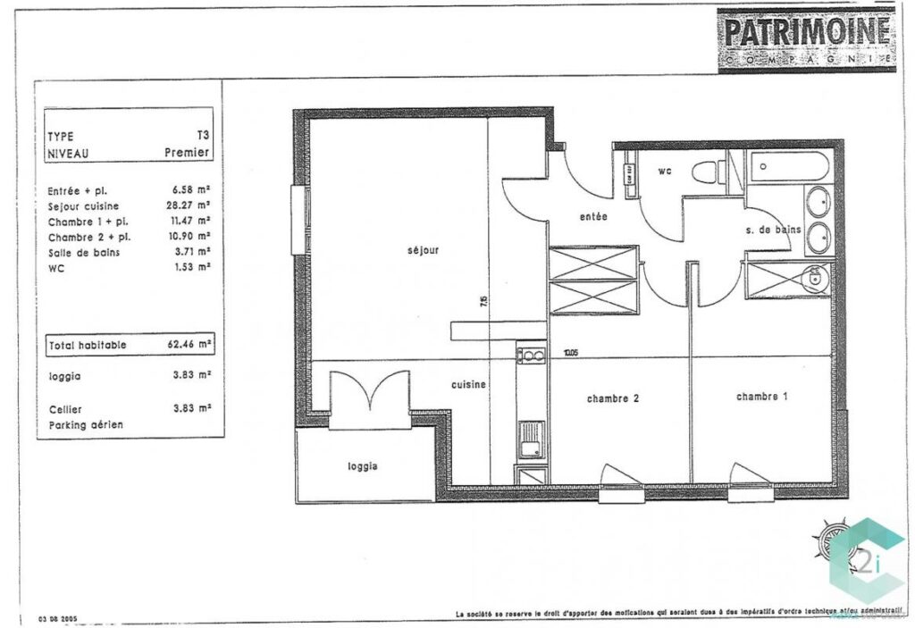 Gardouch – T3 de 63m2 avec stationnement, idéal investisseur